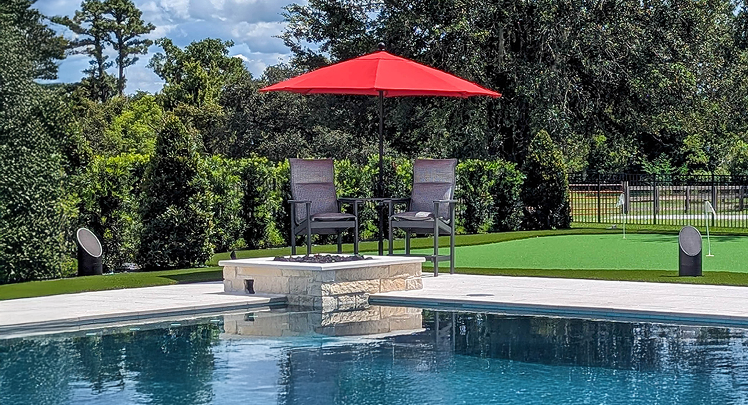 Coastal Source Speakers by Pool and Putting Green